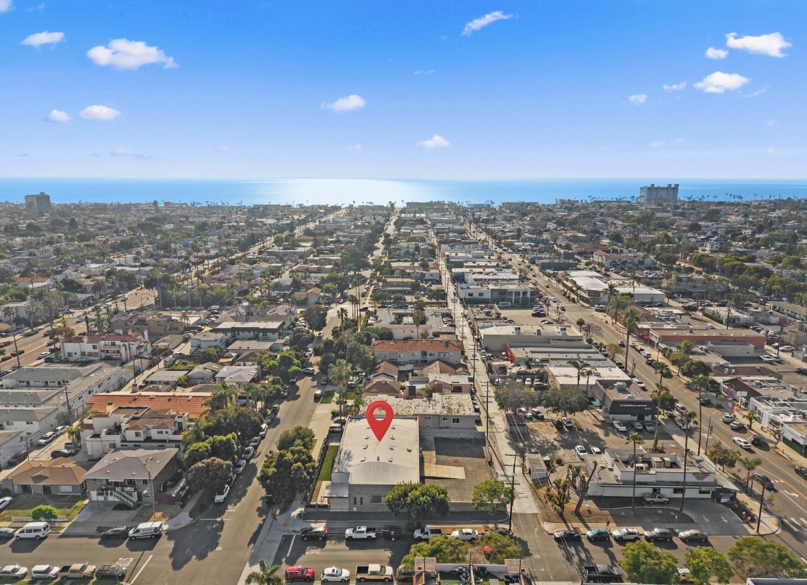 Aerial, looking toward the Pacific